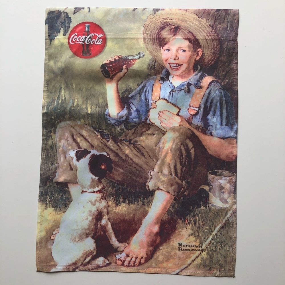 Vintage Coca Cola Norman Rockwell flag